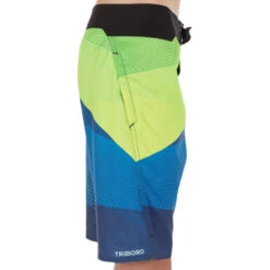 Tribord Boardshort Long Garçon Lafitenia Tension Vert -Surf Soldes Magasin boardshort long garcon lafitenia tension vert 2