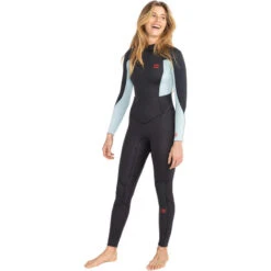 Billabong Combinaison De Surf 4/3mm Zip Dos - Gris - Launch - Femme