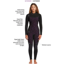 Billabong Femmes Synergy 4/3mm Back Zip Combinaison Néoprène -Surf Soldes Magasin femmes synergy 43mm back zip combinaison neoprene 5