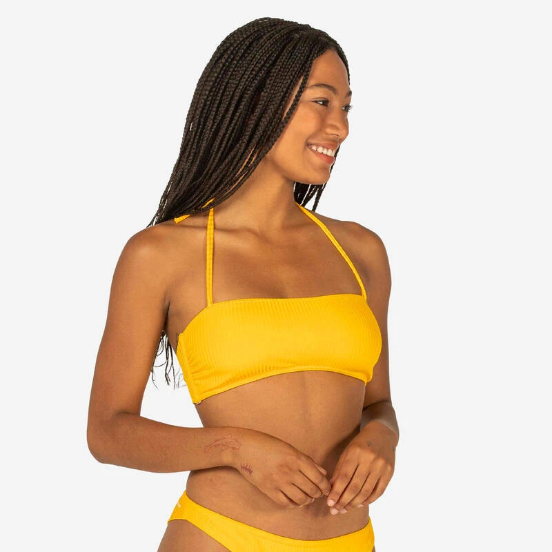 HAUT DE MAILLOT DE BAIN BANDEAU LAURA JAUNE AVEC COQUES AMOVIBLES 1 HAUT DE MAILLOT DE BAIN BANDEAU LAURA JAUNE AVEC COQUES AMOVIBLES