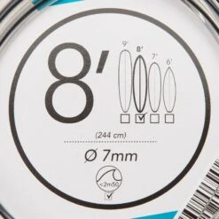 Leash Surf 8' (240 Cm) Diamètre 7 Mm Noir -Surf Soldes Magasin leash surf 8 240 cm diametre 7 mm noir 5