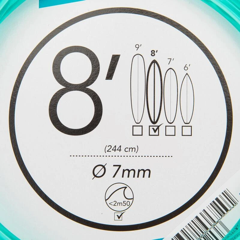 Leash Surf 8' (240 Cm) Diamètre 7 Mm Vert 4 Leash Surf 8' (240 Cm) Diamètre 7 Mm Vert – Image 4