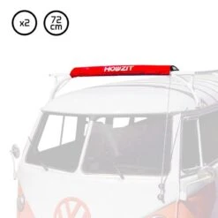 LOT DE 2 MOUSSES DE BARRE DE TOIT LARGE - HOWZIT - ROUGE -