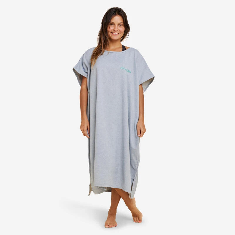 Poncho Surf Adulte - 100 Gris Chiné 1 Poncho Surf Adulte - 100 Gris Chiné