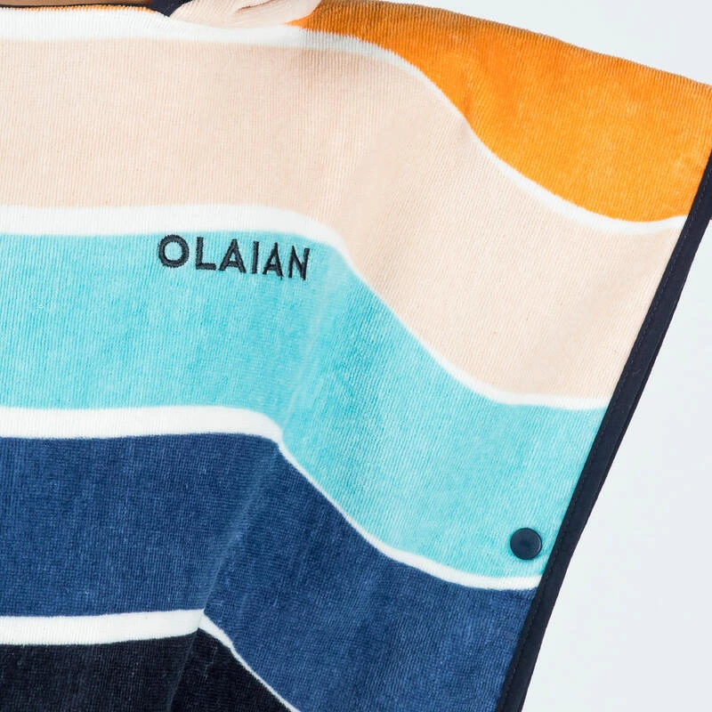 Poncho Surf Enfant 110 à 135 Cm - 500 Wavy Orange Bleu 2 Poncho Surf Enfant 110 à 135 Cm - 500 Wavy Orange Bleu – Image 2