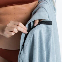 Serviette De Plage Poncho 190 X 190 Cm - Gris Bleu -Surf Soldes Magasin serviette de plage poncho 190 x 190 cm gris bleu 9