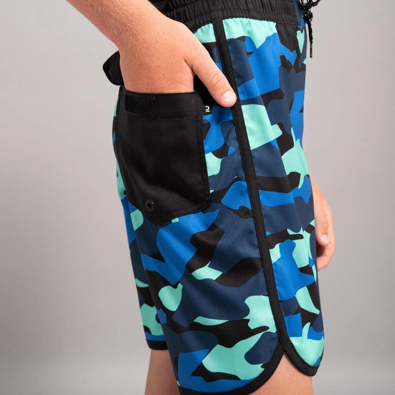 SHORT DE BAIN 500 BLEU CAMO 8 SHORT DE BAIN 500 BLEU CAMO – Image 8
