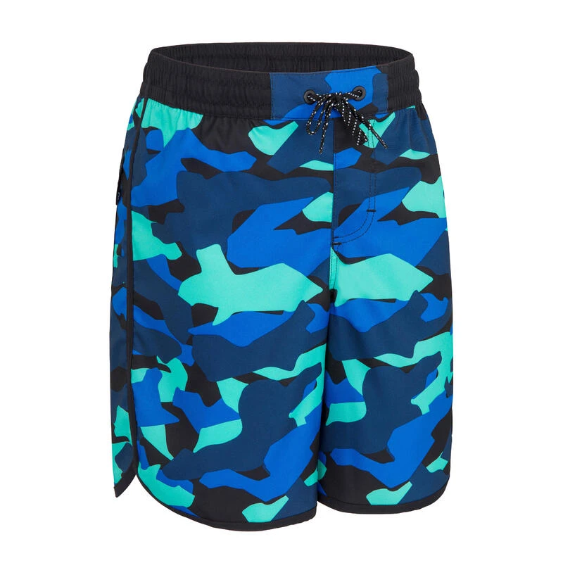 SHORT DE BAIN 500 BLEU CAMO 1 SHORT DE BAIN 500 BLEU CAMO