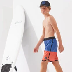 SHORT DE BAIN 500 BLEU ROUGE -Surf Soldes Magasin short de bain 500 bleu rouge 5