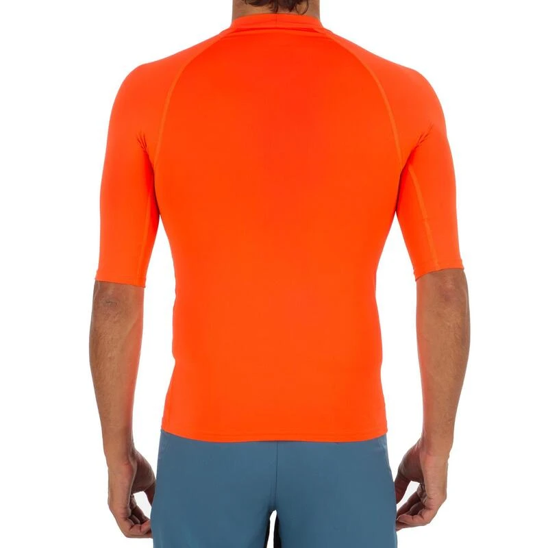Tee Shirt Anti Uv Surf Top 100 Manches Courtes Homme Orange Fluo 3 Tee Shirt Anti Uv Surf Top 100 Manches Courtes Homme Orange Fluo – Image 3
