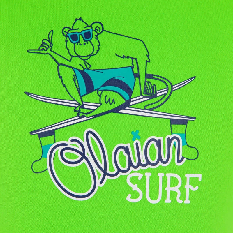 Water Tee Shirt Anti UV Surf Enfant Vert Imprimé 3 Water Tee Shirt Anti UV Surf Enfant Vert Imprimé – Image 3