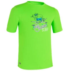 Water Tee Shirt Anti UV Surf Enfant Vert Imprimé